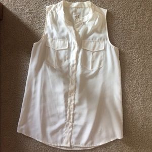 Sleeveless J Crew button up blouse top